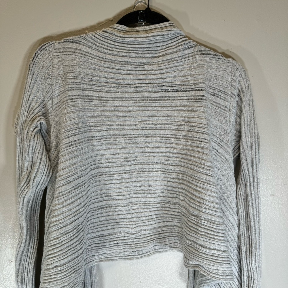 Olympic Gregory Greek open front knit sweater cardigan drape front gray cotton - Picture 10 of 15